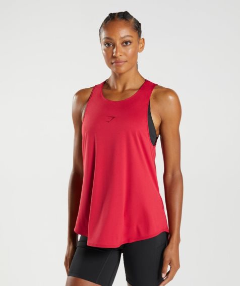 Women's Gymshark Training Brandmark Tanks Red | NZ 5LKBXS